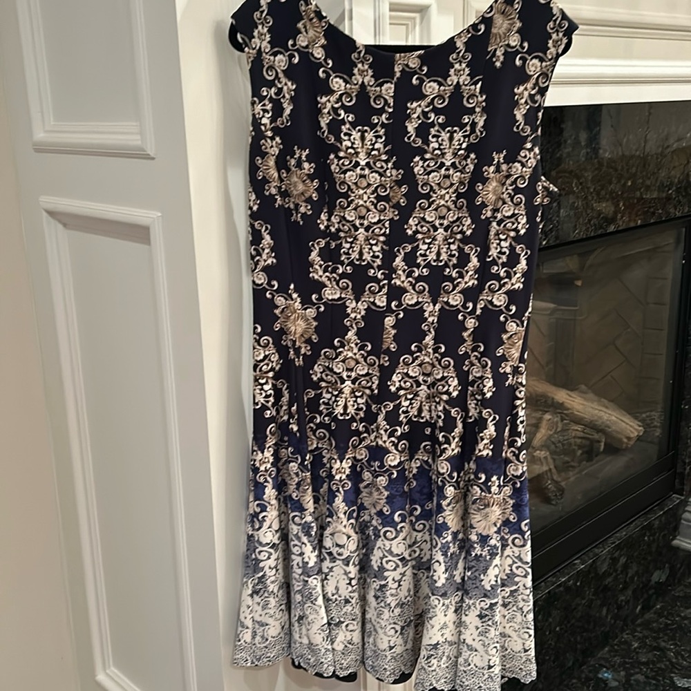 Navy patterned dress